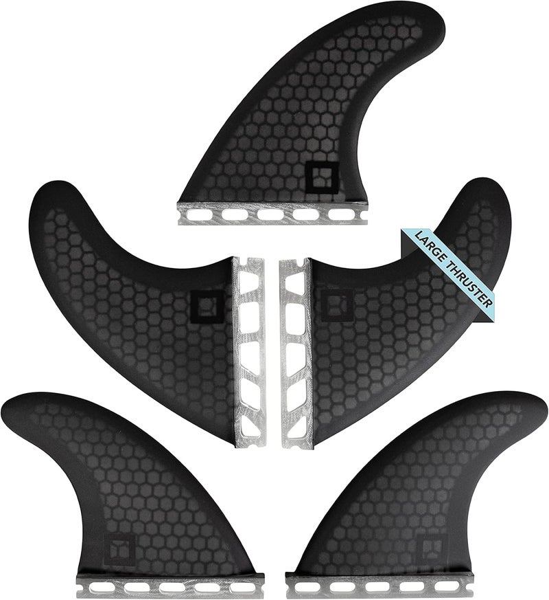 Surf Squared Honeycomb Fiberglass Performance Surf Fins – Fits Futures Single Tab - Ride as Twin, Thruster, or Quad – Durable, Lightweight & Versatile - Image 1
